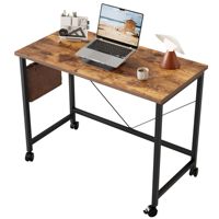Escritorio de escritura moderno y rústico rectangular para ordenador, MDF de bambú de acero para el hogar, oficina, Hospital, escuela, apartamento, Hotel, taller, sala de estar