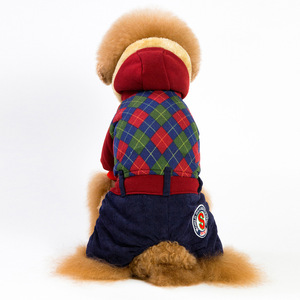 Veste d'hiver pour <span class=keywords><strong>chien</strong></span> en <span class=keywords><strong>polaire</strong></span>, manteau chaud rembourré pour <span class=keywords><strong>chien</strong></span>, style britannique à carreaux, vêtements pour chiots de petite et moyenne taille - Product Image 6