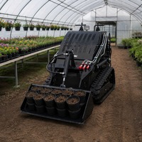 Mini-chargeuse compacte sur chenilles 1120 kg, chenilles en caoutchouc 180x72x35, godet 0,1 m³, capacité de montée 25°, modèle autoporté