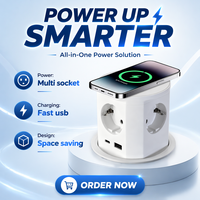 BNT Prise de courant pneumatique de table IP44 à 4 prises CA 16A en ABS avec ports USB A+C et charge PD20W pour usage commercial et bureautique