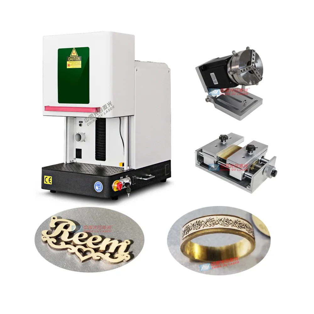 Enclosed 30w 50w 60w Raycus JPT fiber laser marking machine firearm engraving 3D metal laser engraver stainless steel aluminum