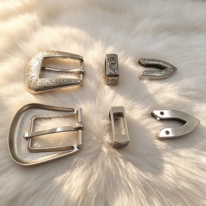 Productos Personalizados en Oferta, Hebilla de Cinturón de Metal de 30 mm con Patrón Vintage, Hebilla de Cinturón de Tres Piezas, Accesorios para la Cintura - Product Image 1