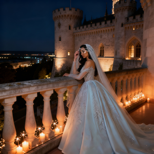 שמלות כלה מפוארות באורך הרצפה, בגזרת A, מודרניות, עם אפליקציות תחרה, קריסטלים, שמלות נשף במידות גדולות, טבעיות, לחתונה - Product Image 3