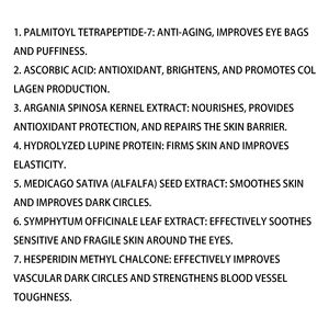 Crème lissante longue durée pour le contour des yeux 20 ml, élimination des poches sous les yeux, raffermissant, gomme instantanée pour le contour des yeux, traitement liftant instantané - Product Image 6