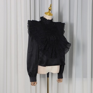 AIMEISI Nuove Bluse Eleganti da Donna <span class=keywords><strong>con</strong></span> Pieghe Uniche e <span class=keywords><strong>Paillettes</strong></span> Traforate - Product Image 5