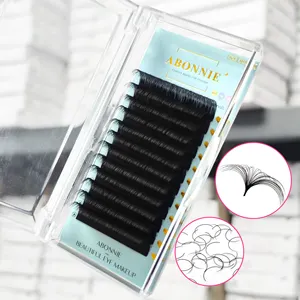 Abonnie Plateaux à cils en cachemire moelleux Vente en gros Extensions de cils individuelles Fournitures 8-25Mm Volume noir mat Extensions de cils