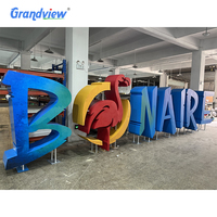 Lettres 3D géantes lumineuses sur mesure pour l'extérieur, lettres alphabétiques géantes autoportantes, enseignes lumineuses géantes à LED