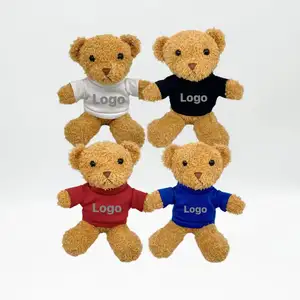 Customized Logo Teddy Bear Plush Toy With Shirt Plushies Bear Dolls Sublimated Personal Logo With Different Colors Holiday Gift