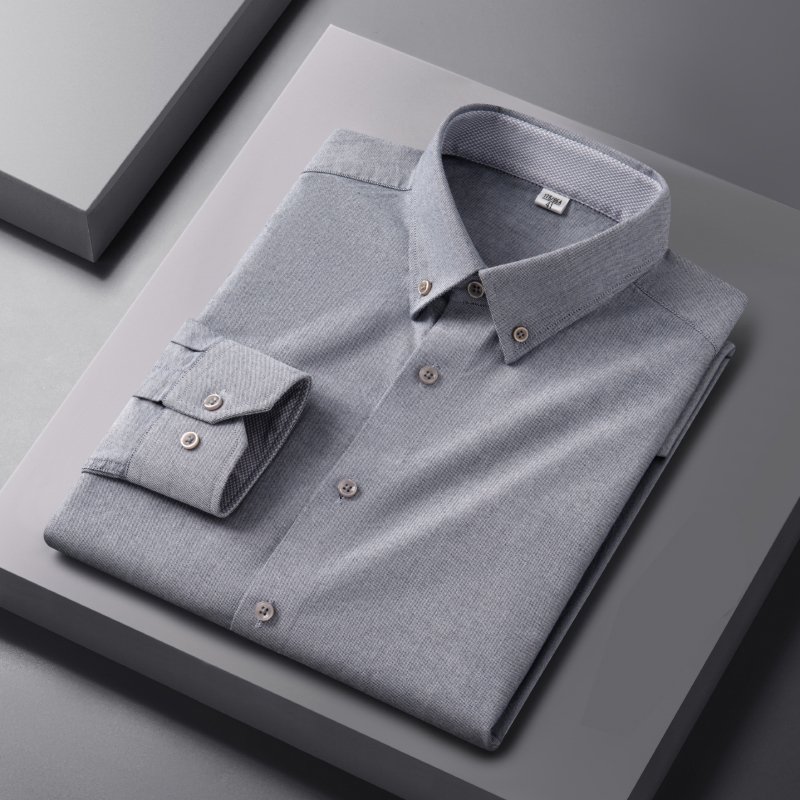 Men's Autumn Oxford Polyester/Cotton Non-Ironing Solid Color Formal  Turn-down Collar Full Sleeve Dress Shirt Moisture-Wicking| Alibaba.com