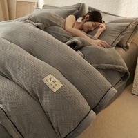 RTS Parure de Lit Polaire Velours Épaisse, Housse de Couette Réversible Taille Double ou King, Linge de Lit Polaire Doux pour la Maison