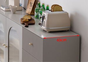 Aparador de Madera Maciza de Lujo Personalizable, Diseño Moderno y Minimalista, Grado E0, Dimensiones 805x1500x400mm, Color Gris Morandi/Marfil - Product Image 3