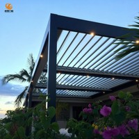 Pergola en aluminium à lames orientables pour l'extérieur - Pergola à lames réglables avec fonctions pare-soleil et imperméables