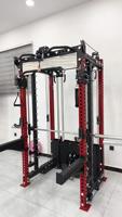 Rack de musculation multifonctionnel en acier inoxydable avec lat pulldown, low row, Smith Cable Crosser et doubles piles de poids