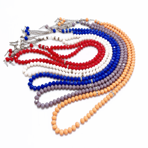 99 Perle di Preghiera Musulmane in Cristallo, Rosario Islamico con Sacchetto in Velluto Rosso, Perle Conteggio Religiose per Ramadan Eid <span class=keywords><strong>Mubarak</strong></span> - Product Image 1