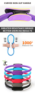 Anillo de Pilates Portátil para Entrenamiento de Cuerpo Completo con Estructura de PP Resistente y Agarres Suaves para Mujeres, Gimnasio en Casa y Estiramiento de <span class=keywords><strong>Yoga</strong></span> - Product Image 6