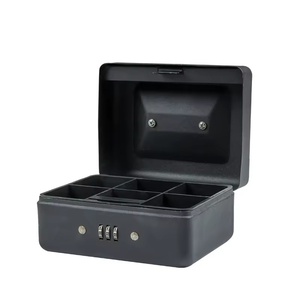 Boîte de rangement en fer portable avec serrure et clé de mot de passe Boîte à billets de sécurité à domicile ignifuge <span class=keywords><strong>moderne</strong></span> pour la gestion de la trésorerie - Product Image 4