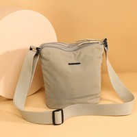 Sac à bandoulière en nylon de style japonais, couleur unie, décontracté, grande capacité, avec plusieurs poches, bandoulière réglable