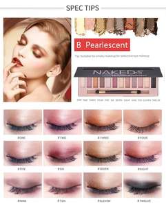 <span class=keywords><strong>Palette</strong></span> de fards à paupières NAKED8 12 couleurs, couleurs nudes, fard à paupières naturel mat et nacré, tons terreux, fard à paupières smoky, maquillage de beauté - Product Image 4