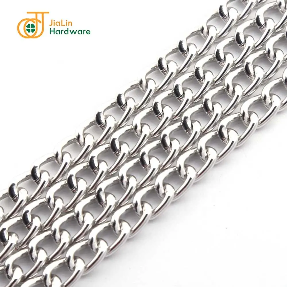 Prezzo a buon mercato piccolo ritorto in alluminio anodizzato argento catena per i vestiti indumento decorazione