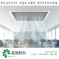 Diffuseur carré en plastique ABS SGF4075 400x750mm, grille de retour d'air CVC avec cadre extérieur et maille filtrante