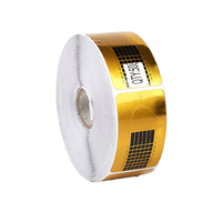 Plateau en papier pour nail art, couleur or, forme papillon carrée, 500 pièces, pour ongles allongés, auxiliaire de photothérapie, pour ongles en gel
