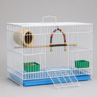 Petite cage à oiseaux rectangulaire en fil métallique avec plateau extractible 35x25x26cm, espacement des barres de 1cm pour perroquet, pinson, canari