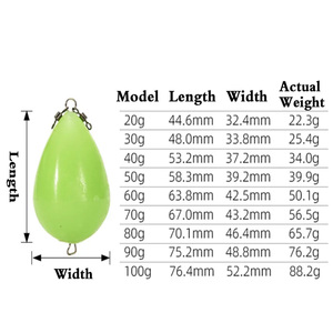 Phao câu đêm chất lượng cao PP phát sáng hình trứng, câu xa, nổi, 20g - 100g, kiểu nổi lên - Product Image 4