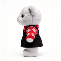 Ours en peluche gris en gros, animaux en peluche personnalisés en forme d'ours, jouets en peluche en vrac avec vêtements, ours en peluche rembourrés personnalisés