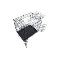 Cage à animaux de compagnie pliable en métal portable, cage à chien à double porte, chenil en fil métallique avec plateau amovible pour chiot, lapin, chat, maison pour animaux de compagnie d'intérieur