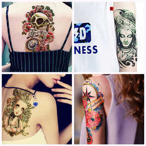 <span class=keywords><strong>Tatuaggi</strong></span> impermeabili a maniche audaci che offrono disegni creativi con stampa animalier per adesivi di moda alla moda con mezze braccia - Product Image 6