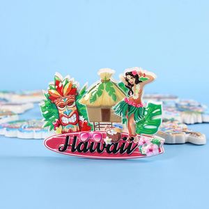 Imanes Decorativos para Refrigerador de Resina Ecológica con Diseño Hawaiano, Estilo Art Deco, Color Personalizado, Recuerdo Turístico - Product Image 4