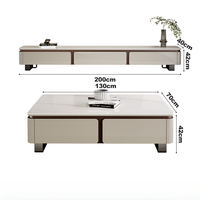 Meuble TV de haute qualité, design italien, ensemble de salon, table basse, marbre, acier inoxydable moderne, supports TV