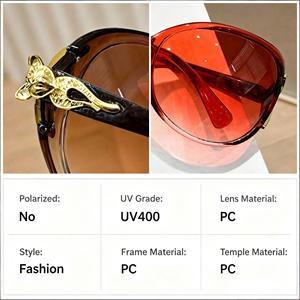 Fox Head <b>Sunglasses</b> Wholesale Bulk Colorful <b>Gradient</b> PC Frame Custom OEM Women Retro UV400 - Product Image 2