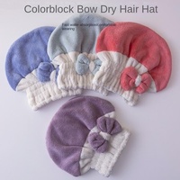 Serviette de bain en tricot pour cheveux, à séchage rapide, bicolore, pour femmes