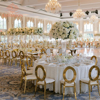 Chaises de banquet empilables en acier de luxe, durables, pour hôtels, salles de réception, mariages et tables ovales pour événements et appartements