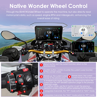 Carpuride W602BS - Navegador GPS Inalámbrico para Moto con Carplay y Android Auto, Pantalla de 6.25 Pulgadas, Resistente al Agua, con TPMS y Soporte de Liberación Rápida para Todoterreno