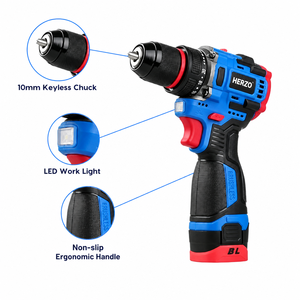 Perceuse <span class=keywords><strong>sans</strong></span> <span class=keywords><strong>fil</strong></span> HERZO 16V <span class=keywords><strong>sans</strong></span> balais 30Nm 10mm à vitesse variable, <span class=keywords><strong>visseuse</strong></span> électrique rechargeable avec lumière LED OEM - Product Image 3