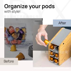Bamboo Coffee Pod Storage Rack 3 Tier 7.8x3.8x7.3 Inches <b>Desktop</b> Organizer For Coffee Capsules And Tea Pods - Product Image 3