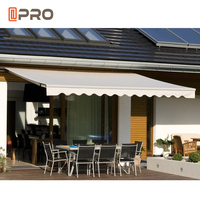 Auvent rétractable en aluminium imperméable pour pergola, restaurant, balcon, avec éclairage LED, PVC personnalisé