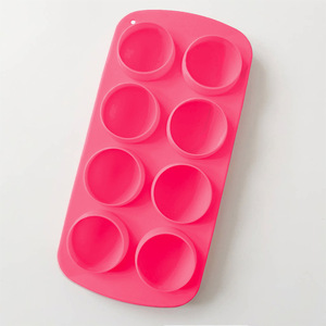 Bandeja de silicona rosa para cubitos de hielo, molde redondo de 8 cavidades para hacer chocolate y hielo, uso familiar - Product Image 2