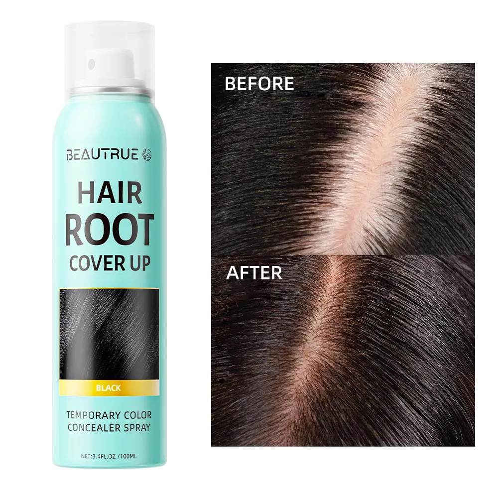 Private Label Magic Root Touch Cover Up Gray Concealer Spray Light Golden Brown Black Hair Temporary Color Spray