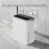Deshumidificador de Compresor Ultrafino y Silencioso de 12L para Uso Doméstico, WLAN, R290, Descongelación Automática Electrónica