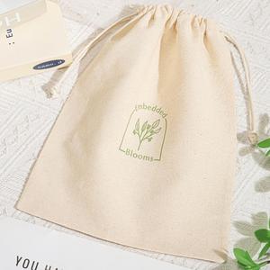 New Arrivals Natural Canvas Christmas Gift <b>Bag</b> for Packing Drawstring Customized Cotton Canvas Shopping <b>Dust</b> Pouch - Product Image 3