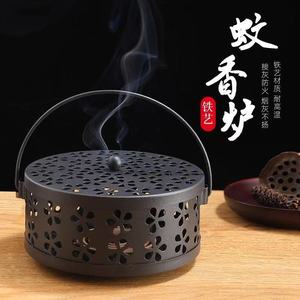 Mosquito Coil <b>Holder</b> with Lid Metal <b>Incense</b> <b>Burner</b> Tray Fireproof Heat Resistant Indoor Creative Home Coil Base Stand Decor - Product Image 5