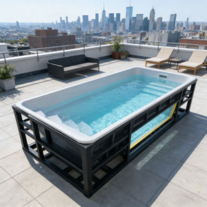 Piscina de Fibra de Vidrio para Patio Trasero, Tamaño Pequeño, Contenedor, 4 Metros Sobre el Suelo, Mini Piscina para Adultos, Piscina de Contenedor para Exteriores - Product Image 6