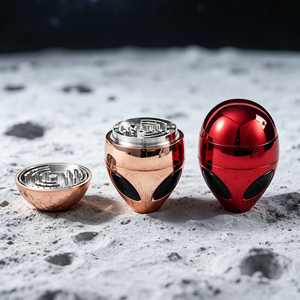 Custom Logo 65mm-4 Alien Metal <b>Herb</b> <b>Grinders</b> Zinc Alloy Alien UFO Tobacco <b>Grinder</b> Factory Wholesale High Quality <b>Grinders</b> - Product Image 3