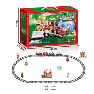 Festival Party à piles vapeur fumée fente chemin de fer Rail <span class=keywords><strong>voiture</strong></span> Trace piste jouet Train de Noël avec lumière et musique - Product Image 1