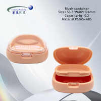 Boîte d'emballage vide pour fard à joues rose avec logo personnalisé, couvercle transparent, 4g, format triangle, pour voyage, maquillage, fard à paupières