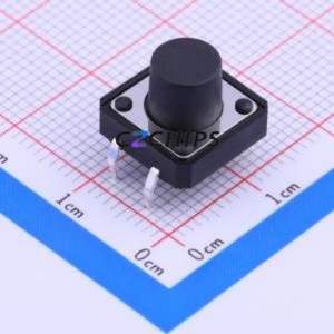 TSA121G90-250 Tactile Switch Through hole Component (THT) Switch Single Pole Single Throw Round Button 2.5N Through Hole - Product Image 1