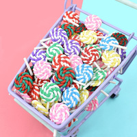 Vendita calda colorato lecca-lecca in argilla polimerica artigianato candy charms per fai da te scrapbook gioielli che fanno forcina per telefono decorazione